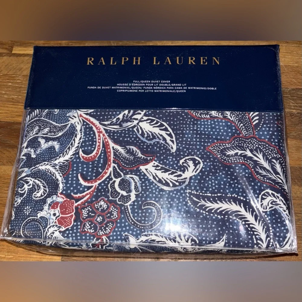 New Ralph Lauren Duvet Cover Full Queen Blue Mirabelle Floral Paisley 96